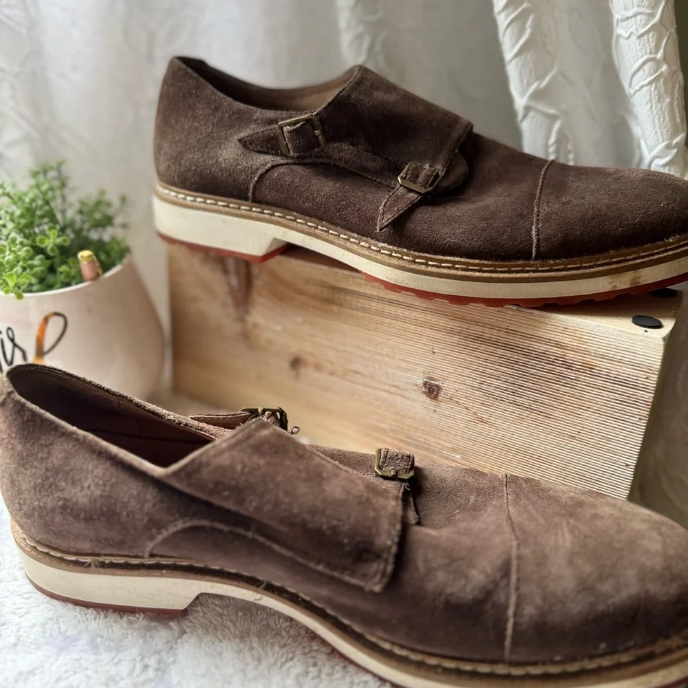 1901 Albany Double Monk Strap Tan suede